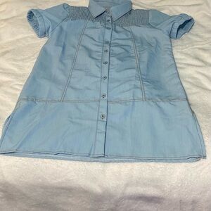 Light Blue Button-Up Top
